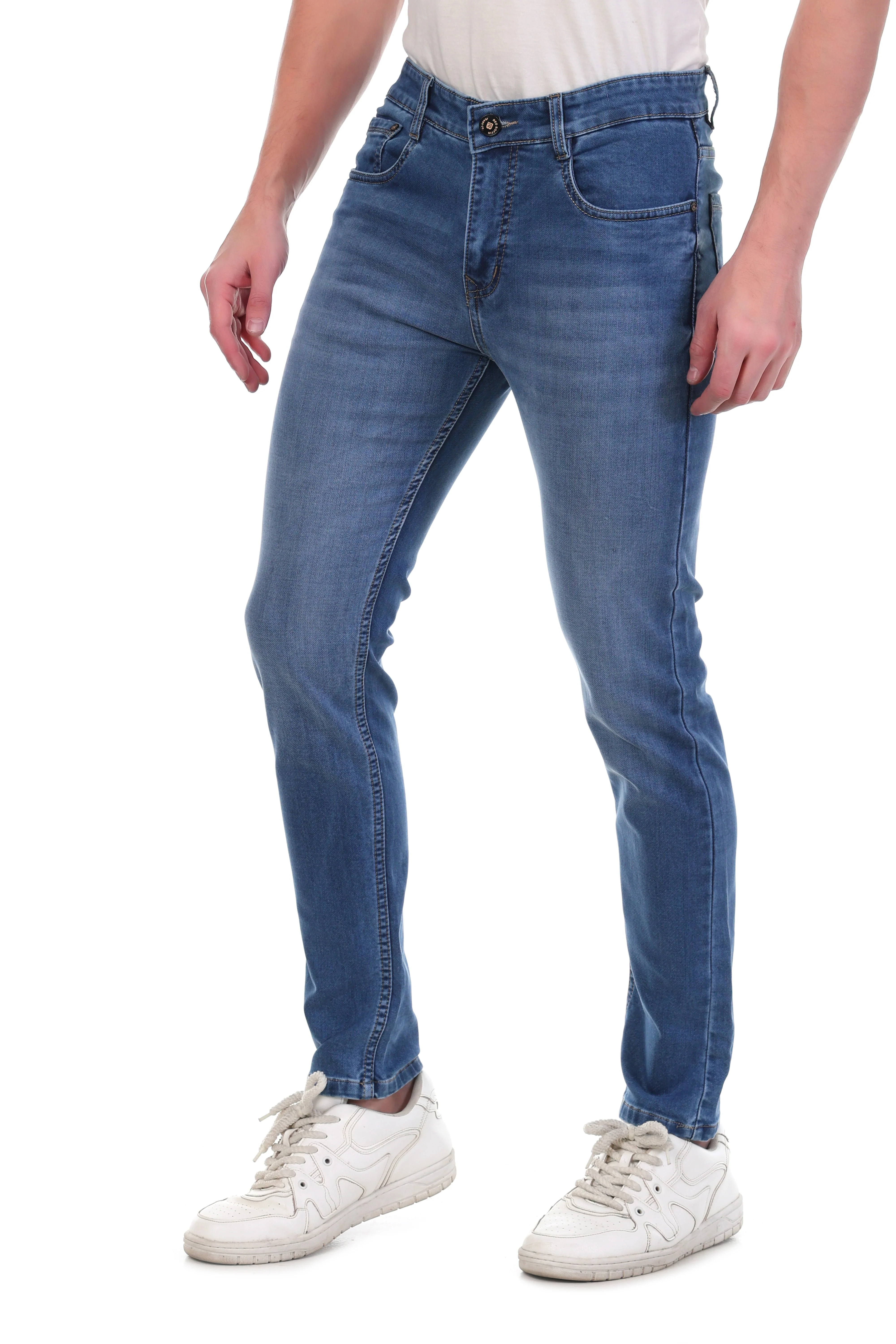 Red Boffin Men’s Regular Fit Light Blue Jeans for Men - Image 3