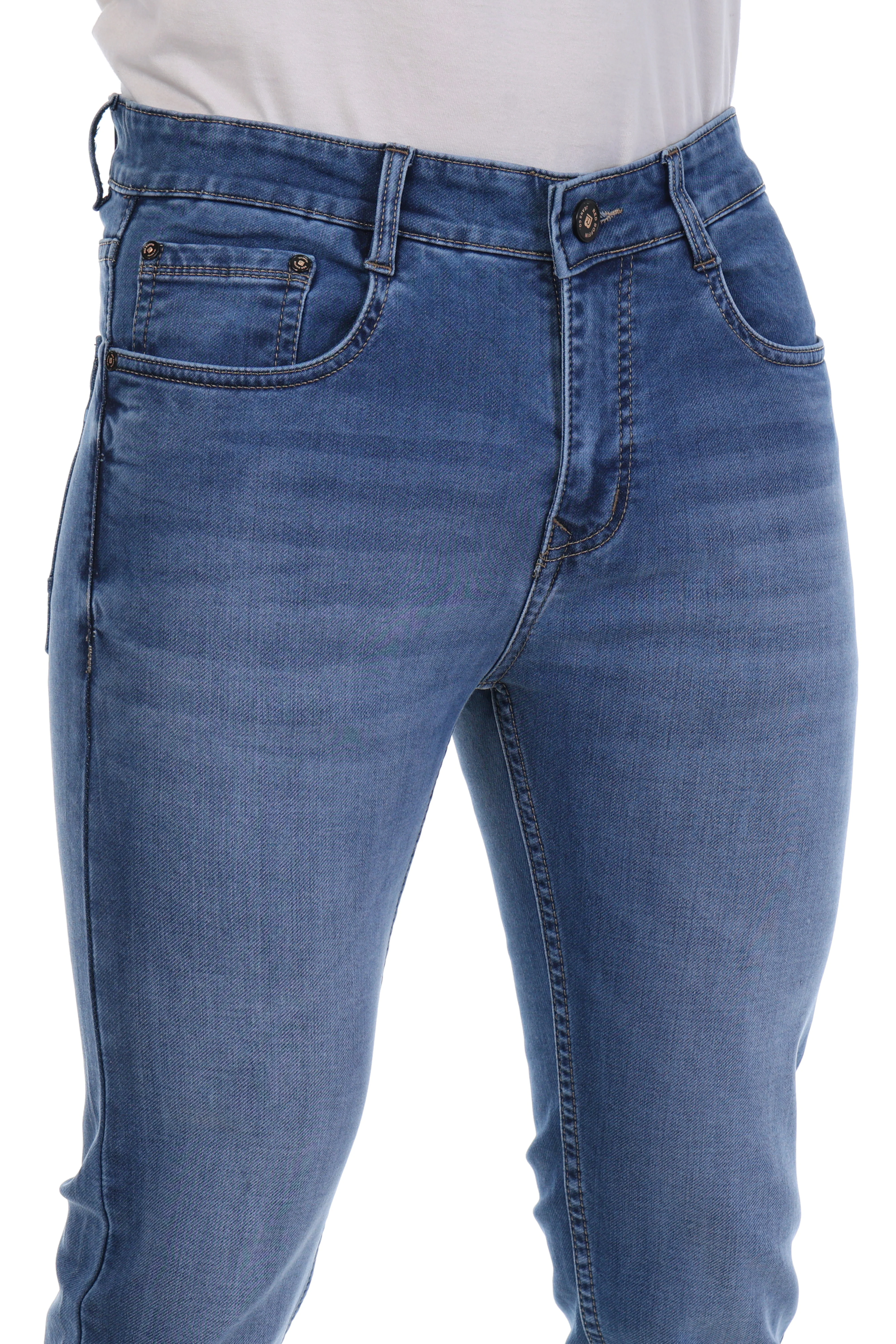 Red Boffin Men’s Regular Fit Light Blue Jeans for Men - Image 4