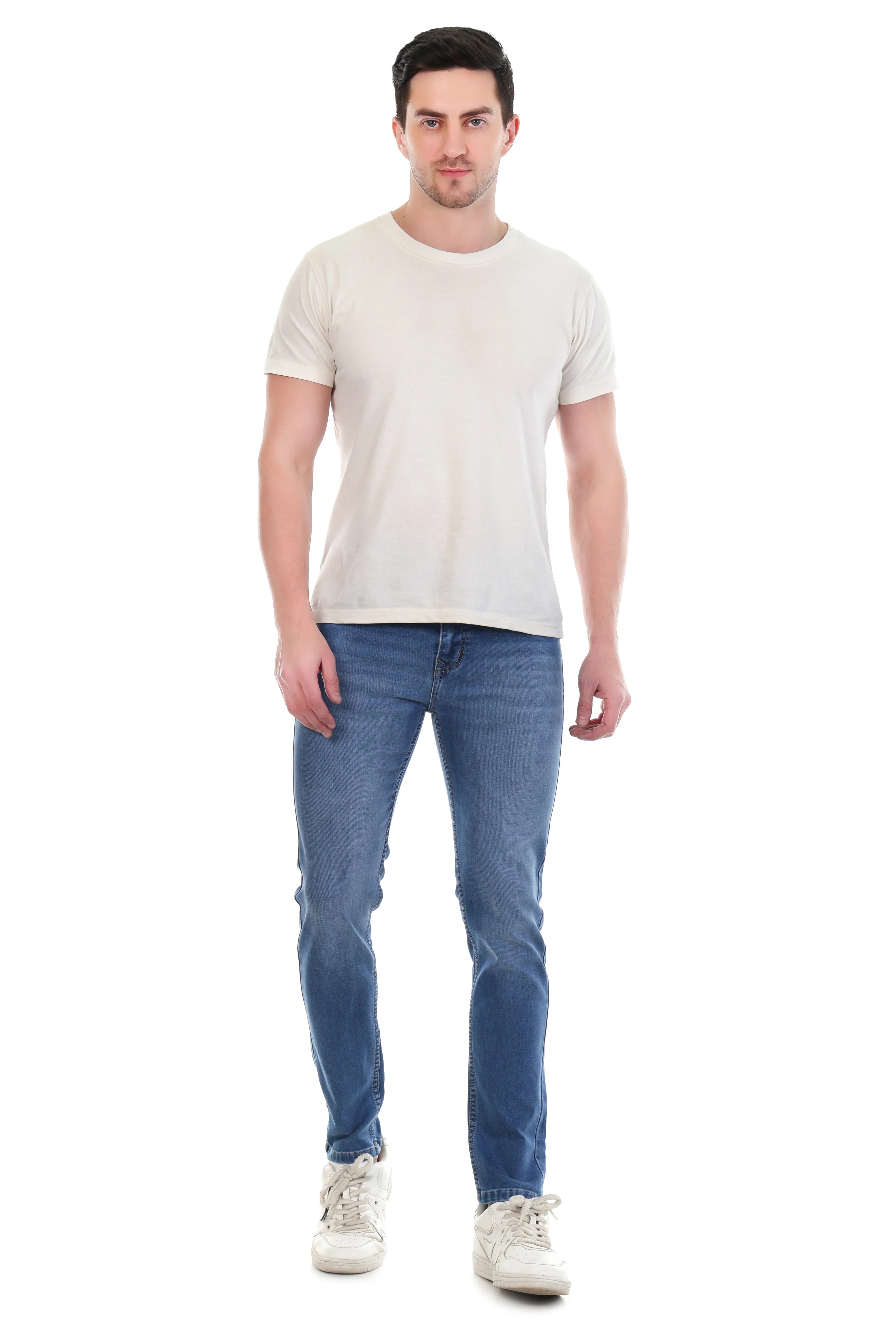 Red Boffin Men’s Regular Fit Light Blue Jeans for Men - Image 5