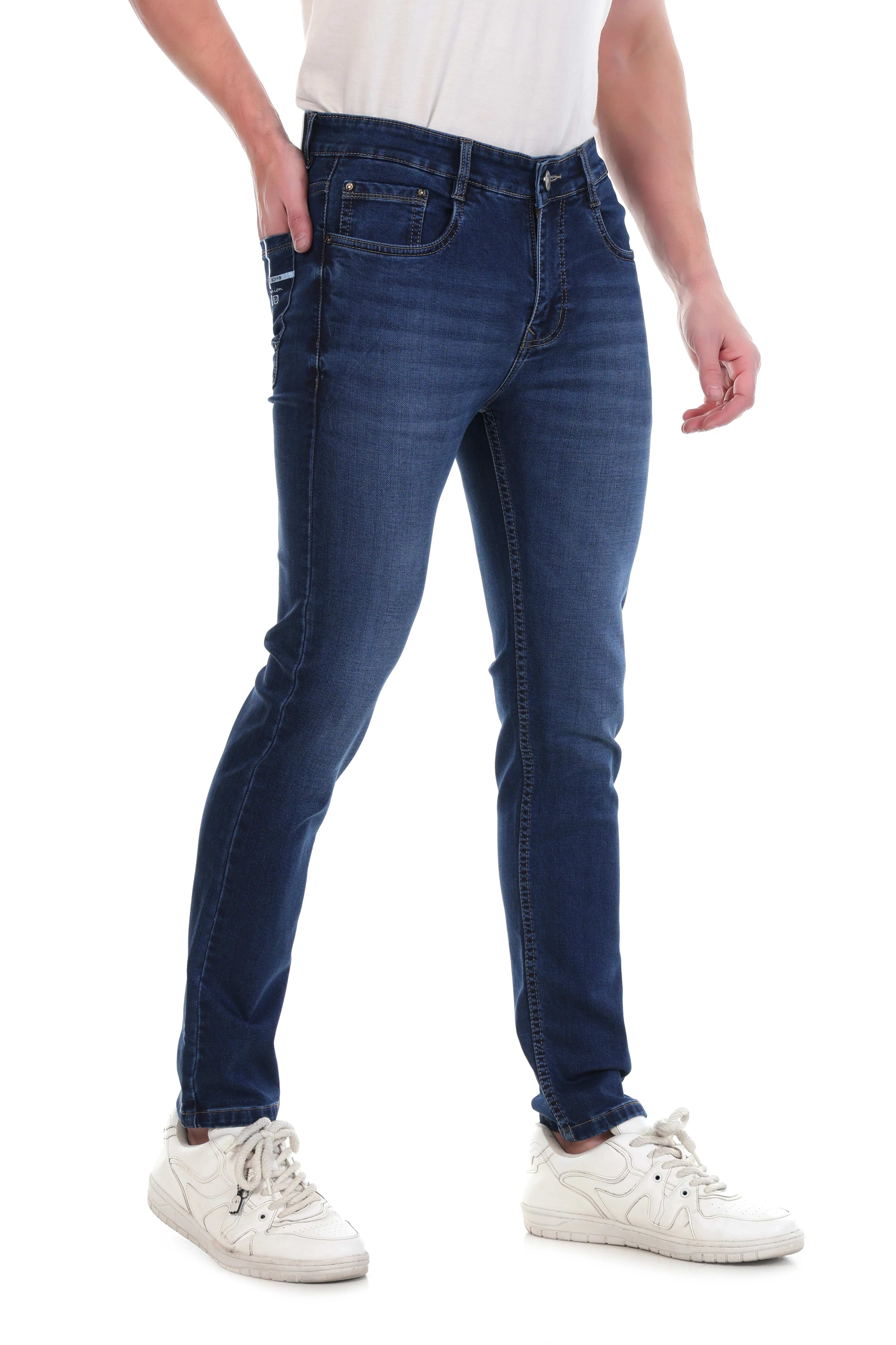 Red Boffin Men’s Regular Fit Dark Blue Jeans for Men - Image 3