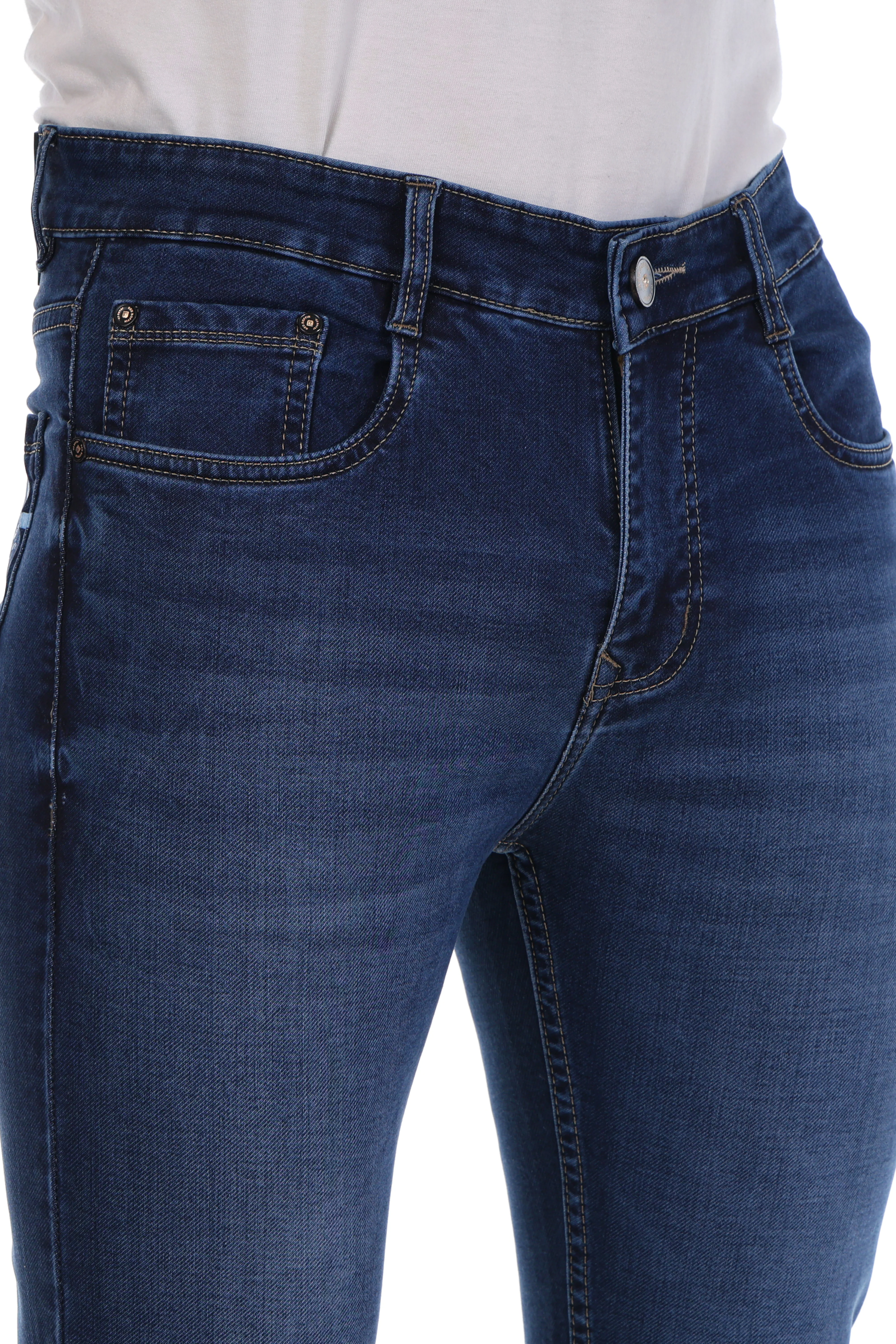 Red Boffin Men’s Regular Fit Dark Blue Jeans for Men - Image 4
