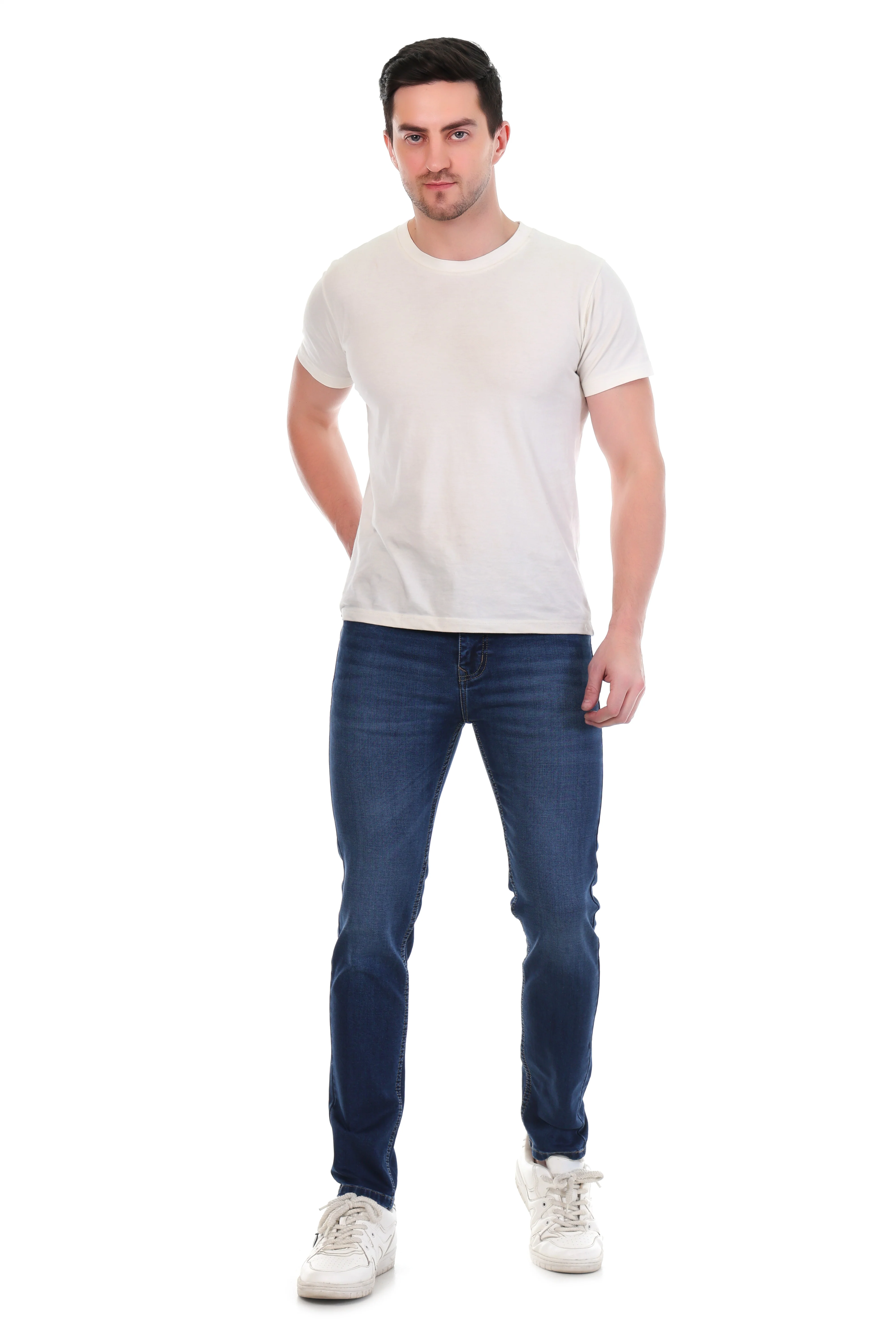 Red Boffin Men’s Regular Fit Dark Blue Jeans for Men - Image 5
