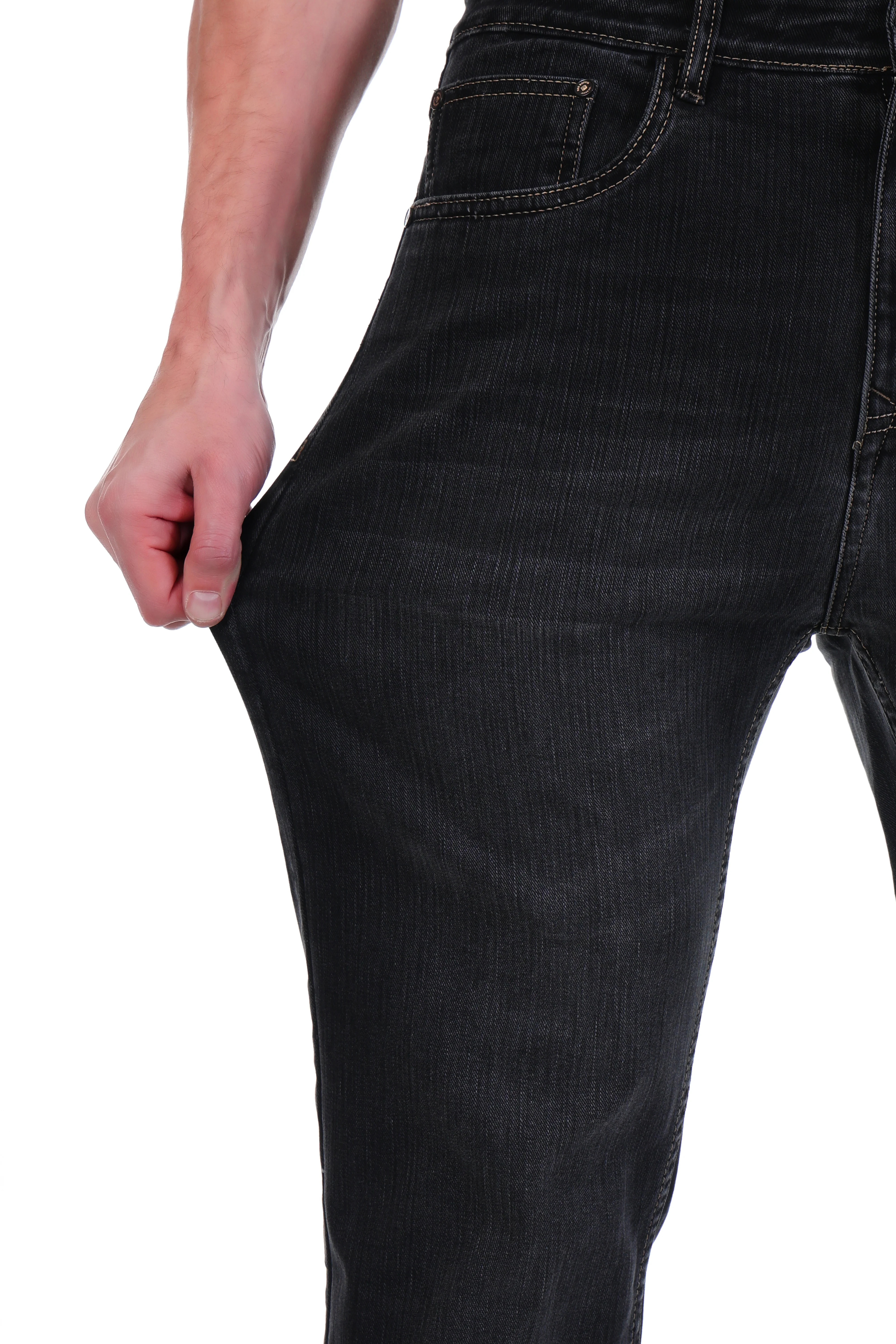 Red Boffin Men’s Relaxed Fit Light Black Jeans for Men - Image 6