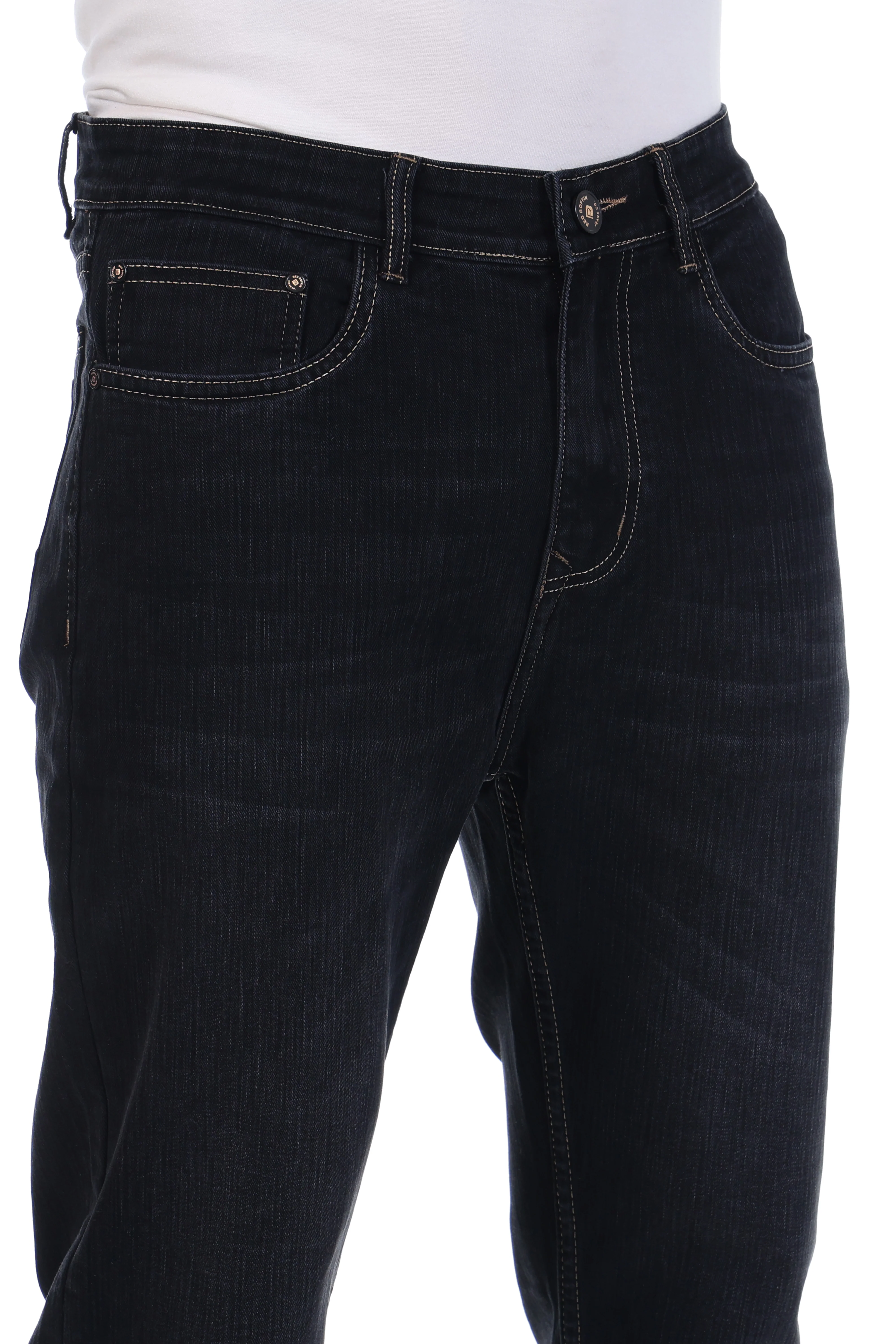 Red Boffin Men’s Relaxed Fit Black Jeans for Men - Image 4