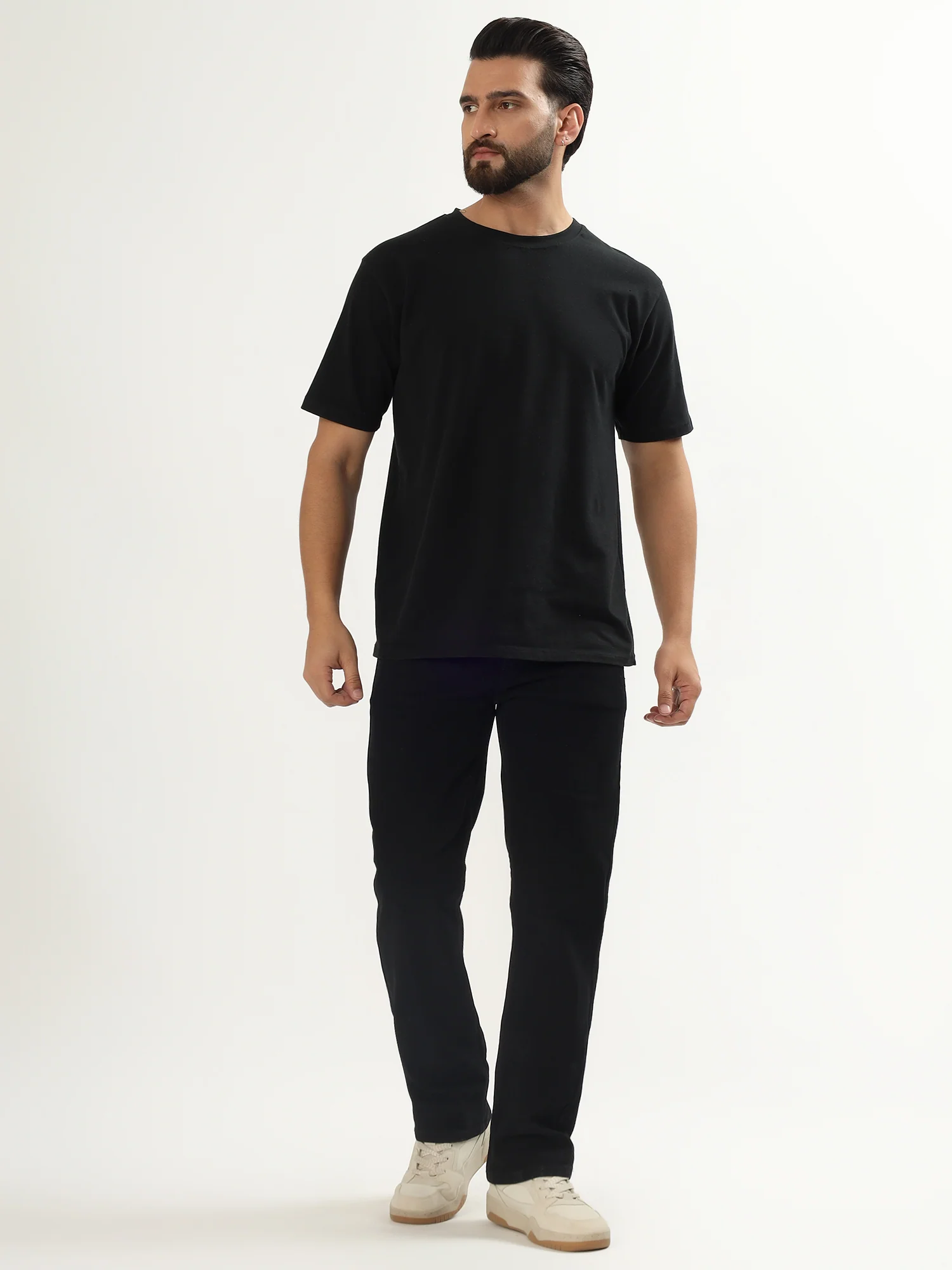 Red Boffin Men’s Relaxed Fit Mid Rise Stretchable Black Jeans for Men - Image 8