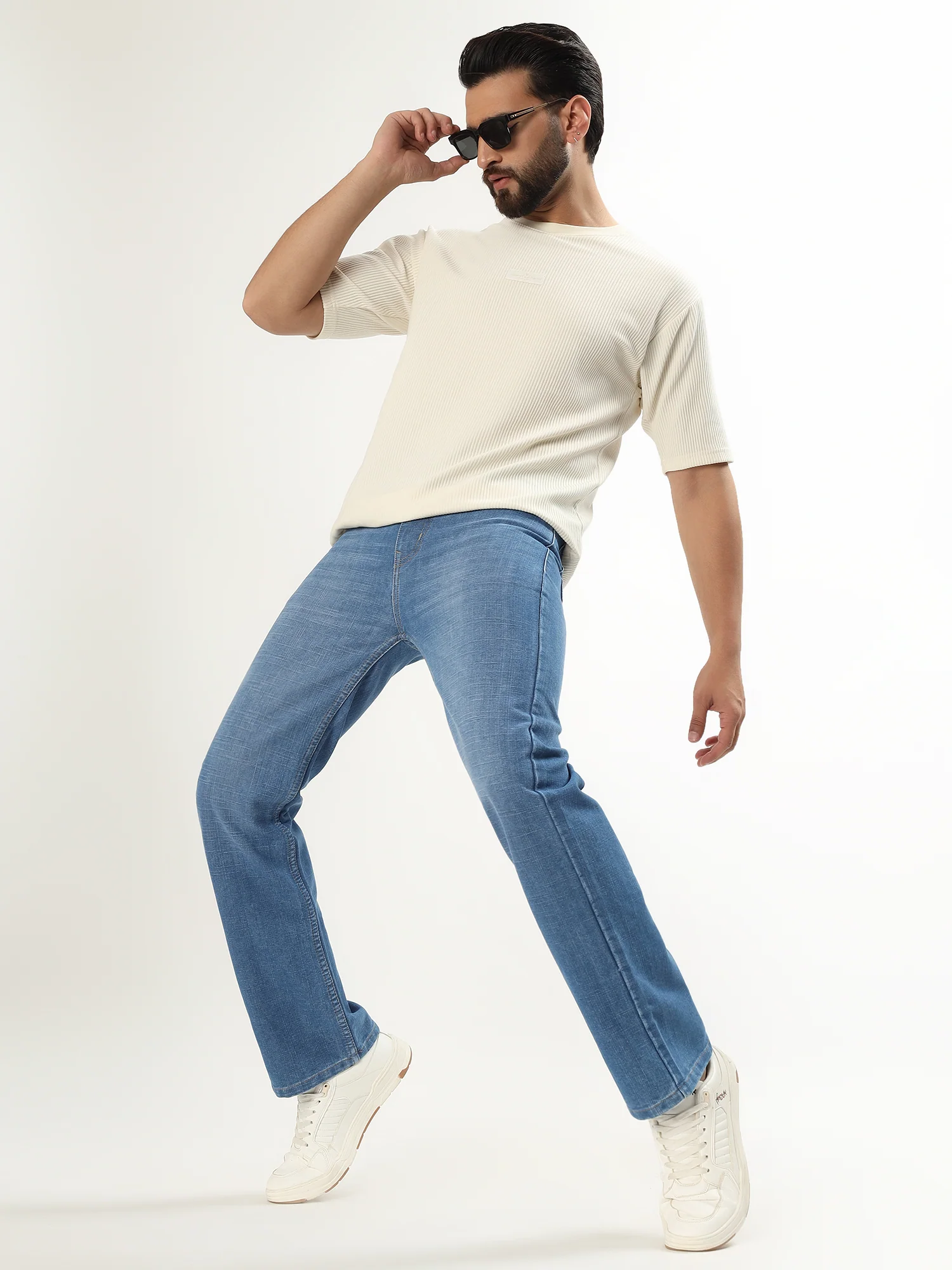 Red Boffin Men’s High Rise Non Stretchable Straight Fit Jeans - Blue - Image 8